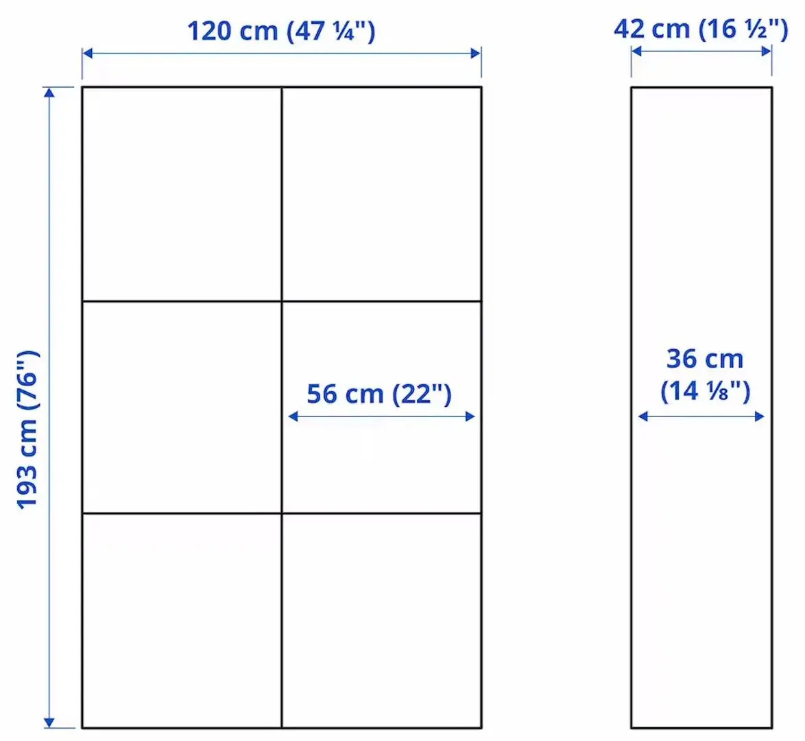 Шкаф Ikea Besta/Lappviken с дверцами 120x42x193 (Имитация Состаренного Дуба)