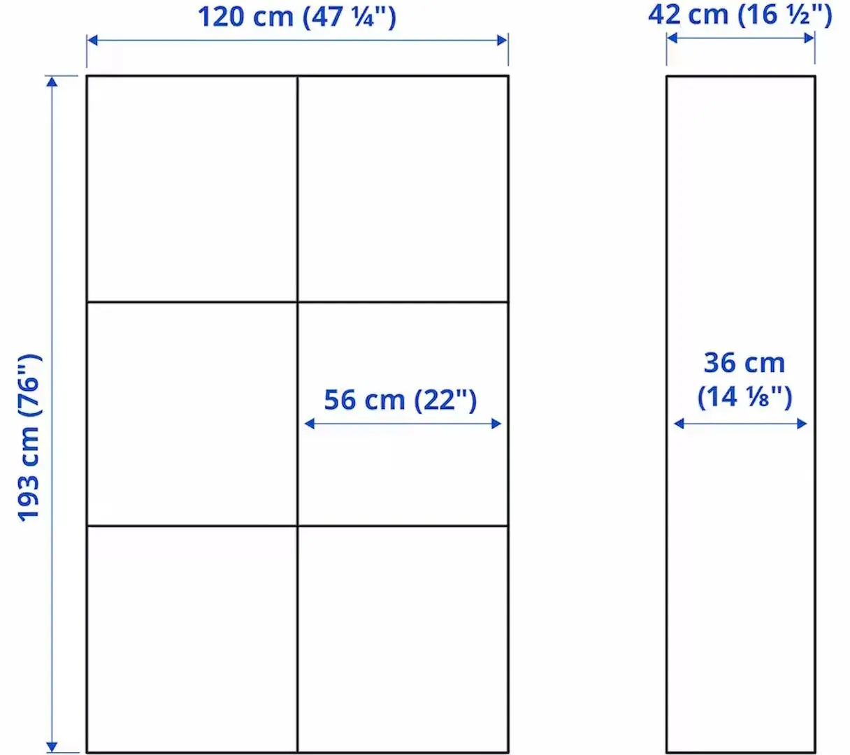 Dulap Ikea Besta/Lappviken cu usi 120x42x193 (Aspect Stejar Antichiza/Alb) - 4