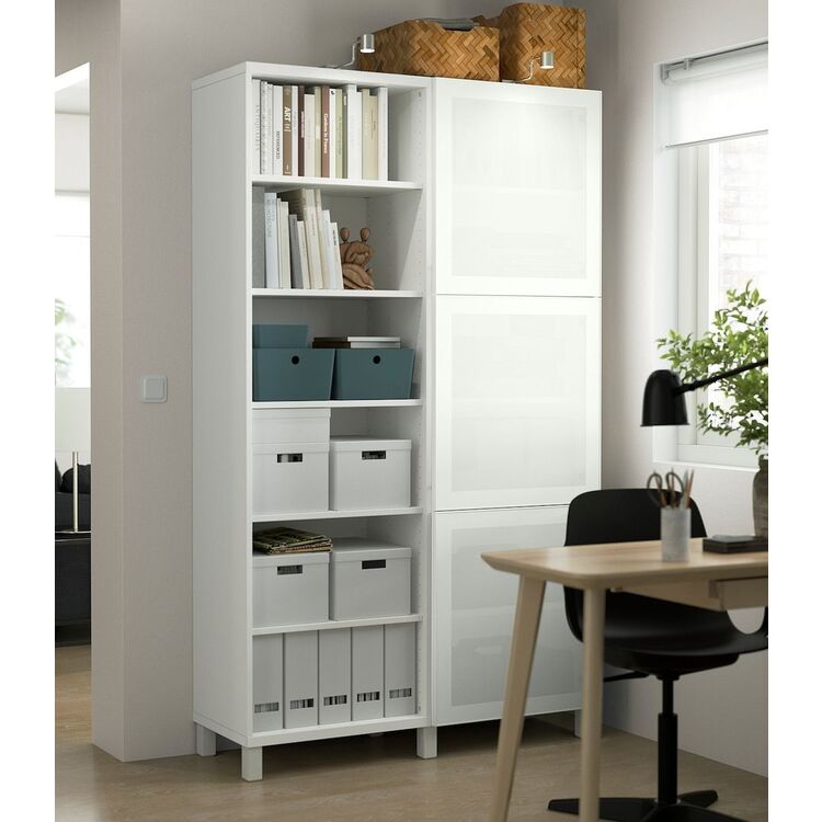 Книжный шкаф Ikea Besta/Mortviken/Stubbarp 120x42x202 (Белый) купить в ...