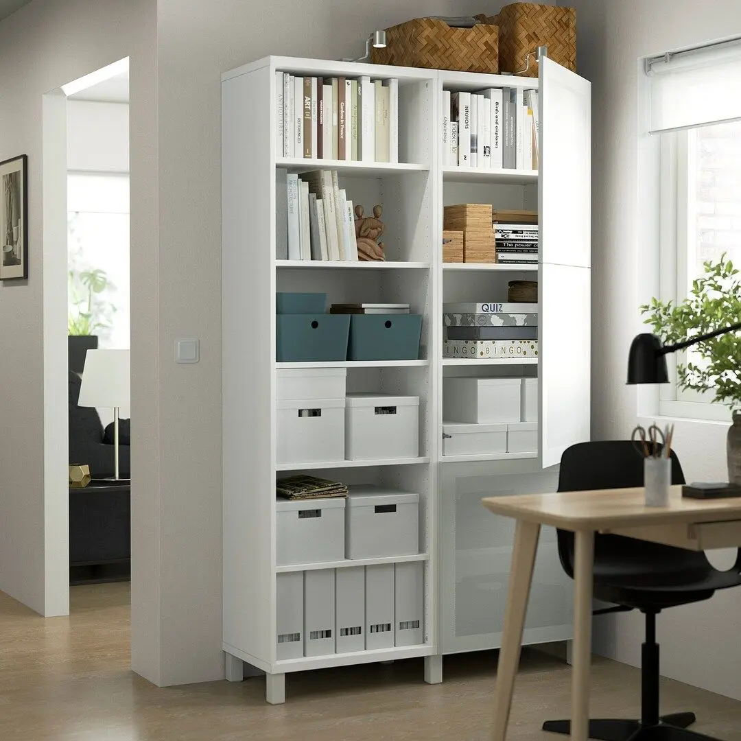 Книжный шкаф Ikea Besta/Mortviken/Stubbarp 120x42x202 (Белый) - 5