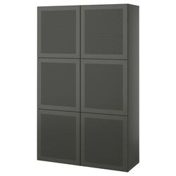 Шкаф Ikea Besta с дверцами 120x42x193 (Темно-серый/Мортвикен Темно-серый) Thumb