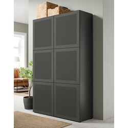 Шкаф Ikea Besta с дверцами 120x42x193 (Темно-серый/Мортвикен Темно-серый)