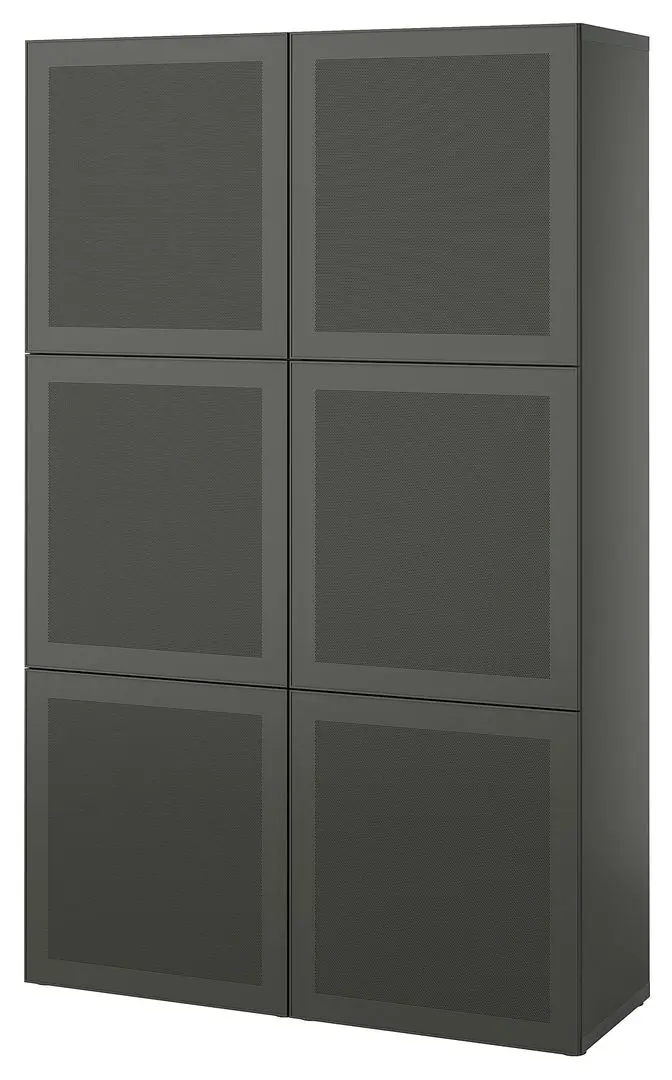 Шкаф Ikea Besta с дверцами 120x42x193 (Темно-серый/Мортвикен Темно-серый) - 2
