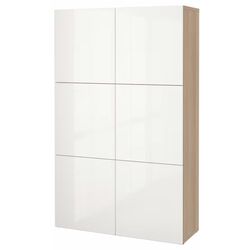 Dulap Ikea Besta/Selsviken cu usi 120x42x193 (Aspect Stejar Antichiza/Lucios/Alb) Thumb