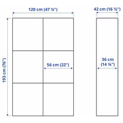 Dulap Ikea Besta/Selsviken cu usi 120x42x193 (Aspect Stejar Antichiza/Lucios/Alb) Thumb