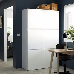 Шкаф Ikea Besta/Vasterviken с дверцами 120x42x193 (Белый)