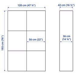 Шкаф Ikea Besta/Vasterviken с дверцами 120x42x193 (Белый) Thumb