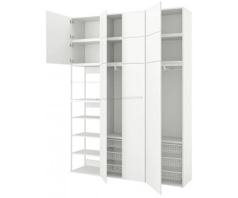 Шкаф Ikea Platsa 11 дверей 200x42x261 (Белый/Фоннес Белый)