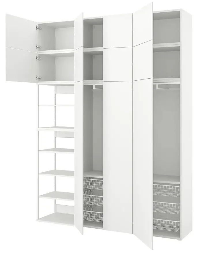 Шкаф Ikea Platsa 11 дверей 200x42x261 (Белый/Фоннес Белый)