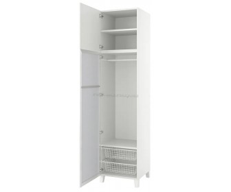 Шкаф Ikea Platsa 2 дверцы/зеркало 60x57x251 (Белый Страумен/Фоннес Белый)