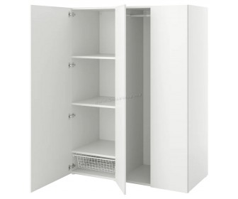 Шкаф Ikea Platsa 3 дверцы 140x57x181 (Белый/Фоннес Белый)