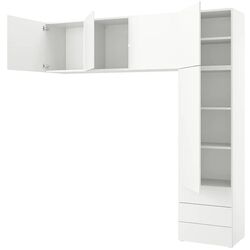 Шкаф Ikea Platsa 5 дверей/3 ящика 240x42x241 (Белый /Фоннес белый)