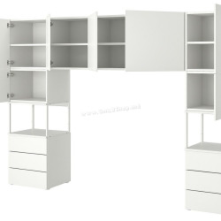 Шкаф Ikea Platsa/Fonnes 7 дверей/6 ящиков 300x42x201 (Белый)