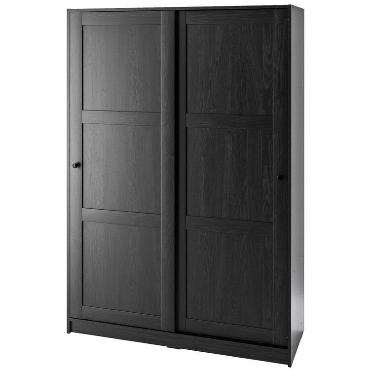 IKEA RAKKESTAD Dulap 2usi, negru-maro, 79x176 cm