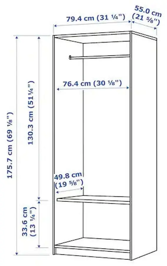 Шкаф Ikea Rakkestad 79x55х176 (Черно-Коричневый)