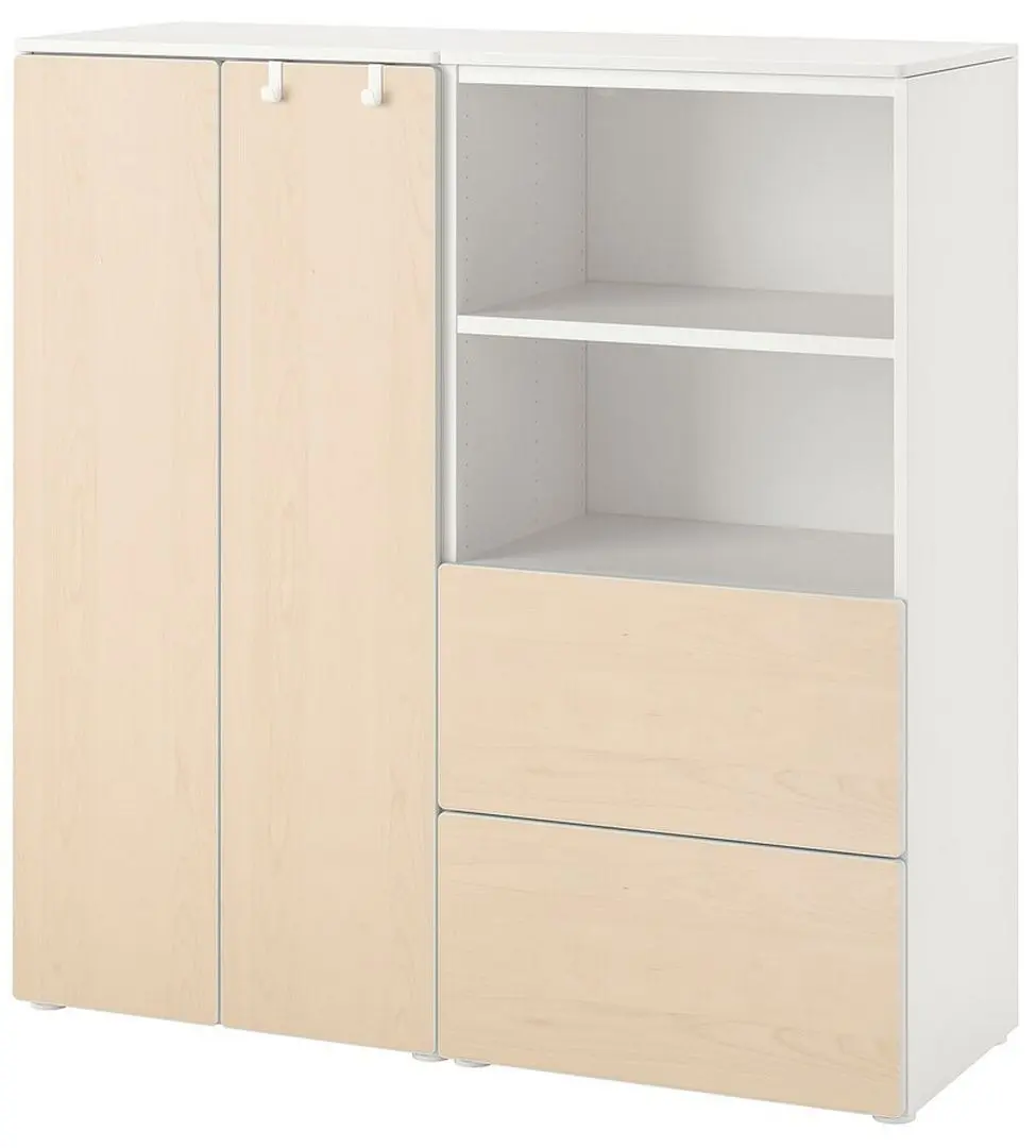 Шкаф Ikea Smastad/Platsa 120x42x123 (Белый/Береза)