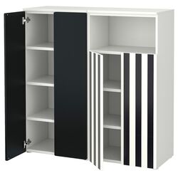 Dulap Ikea Smastad/Platsa 120x42x123 (Alb-negru/Alb/Dungi) Thumb