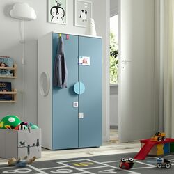 Шкаф Ikea Smastad/Platsa 2 двери 60x42x123 (Белый/Голубой)