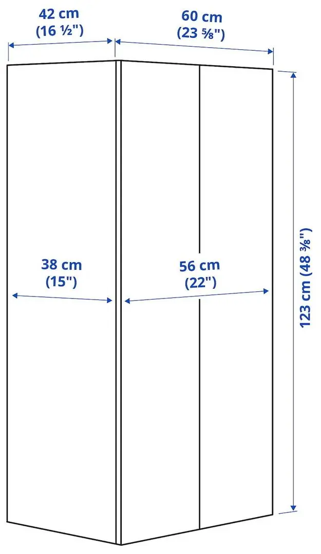Dulap Ikea Smastad/Platsa 2 usi 60x42x123 (Alb/Lila Deschis)