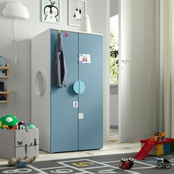 Шкаф Ikea Smastad/Platsa 2 двери 60x57x123 (Белый/Голубой)
