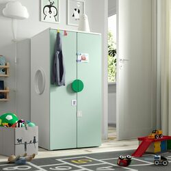 Шкаф Ikea Smastad/Platsa 2 двери 60x57x123 (Белый/Светло-зеленый)