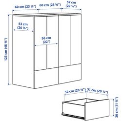Dulap Ikea Smastad/Platsa 2 sertare 120x57x123 (Alb/Rosu) Thumb