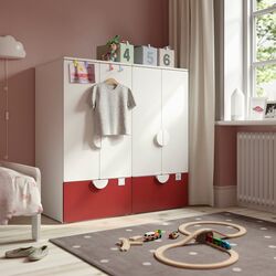 Шкаф Ikea Smastad/Platsa 2 ящика 120x57x123 (Белый/Красный)