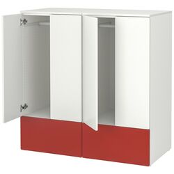 Dulap Ikea Smastad/Platsa 2 sertare 120x57x123 (Alb/Rosu) Thumb
