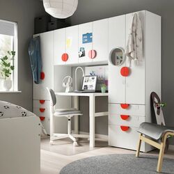 Dulap Ikea Smastad/Platsa 240x42x181 (Alb/Alb) Thumb