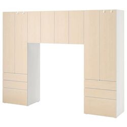 Dulap Ikea Smastad/Platsa 240x42x181 (Alb/Mesteacăn) Thumb