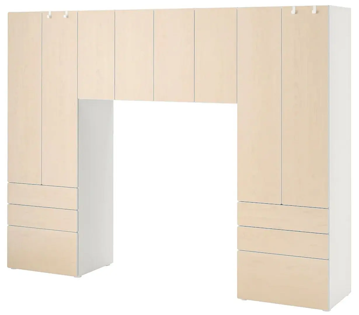 Dulap Ikea Smastad/Platsa 240x42x181 (Alb/Mesteacăn)