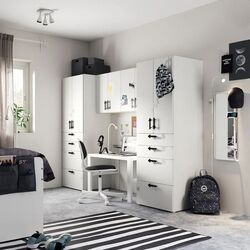 Dulap Ikea Smastad/Platsa 240x57x181 (Alb/Alb) Thumb