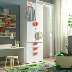 Шкаф Ikea Smastad/Platsa 3 ящика 60x42x181 (Белый) Thumb