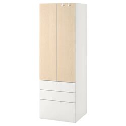 Dulap Ikea Smastad/Platsa 3 sertare 60x42x181 (Alb/Mesteacăn)
