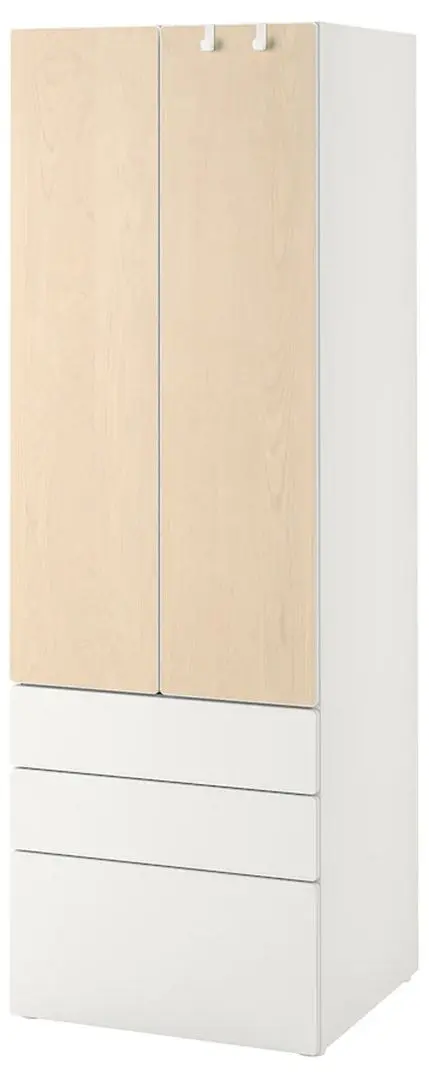 Шкаф Ikea Smastad/Platsa 3 ящика 60x42x181 (Белый/Береза)