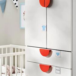 Dulap Ikea Smastad/Platsa 4 sertare 60x42x181 (Alb/Alb) Thumb