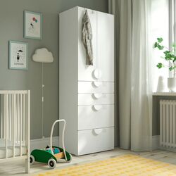 Dulap Ikea Smastad/Platsa 4 sertare 60x42x181 (Alb/Alb) Thumb