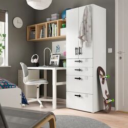Шкаф Ikea Smastad/Platsa 4 ящика 60x57x181 (Белый) Thumb