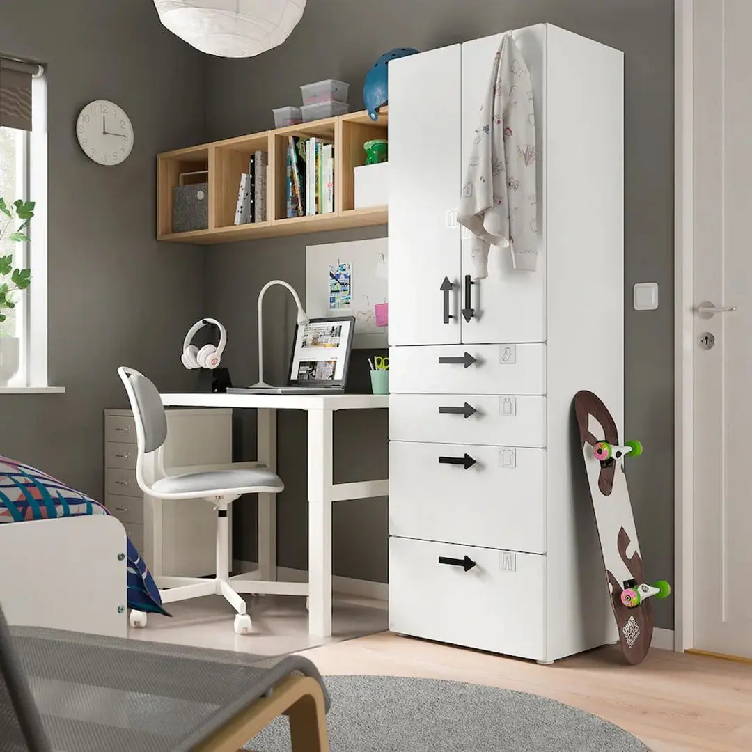 Шкаф Ikea Smastad/Platsa 4 ящика 60x57x181 (Белый)