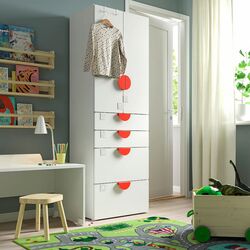 Шкаф Ikea Smastad/Platsa 4 ящика 60x57x181 (Белый) Thumb