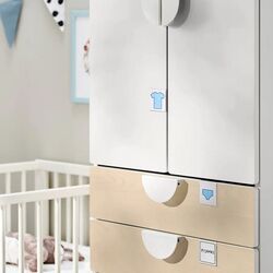 Шкаф Ikea Smastad/Platsa 4 ящика 60x57x181 (Белый/Береза) Thumb