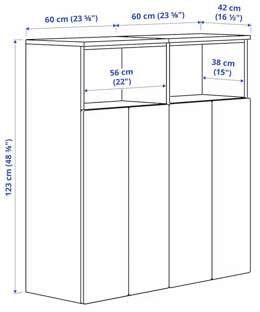 Dulap Ikea Smastad/Platsa 6 polite 120x42x123 (Alb)