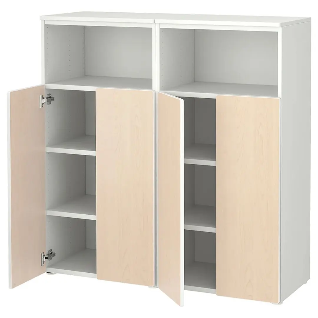 Шкаф Ikea Smastad/Platsa 6 полки 120x42x123 (Белый/Береза)