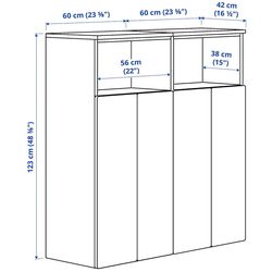 Шкаф Ikea Smastad/Platsa 6 полок 120x42x123 (Белый/Голубой) Thumb