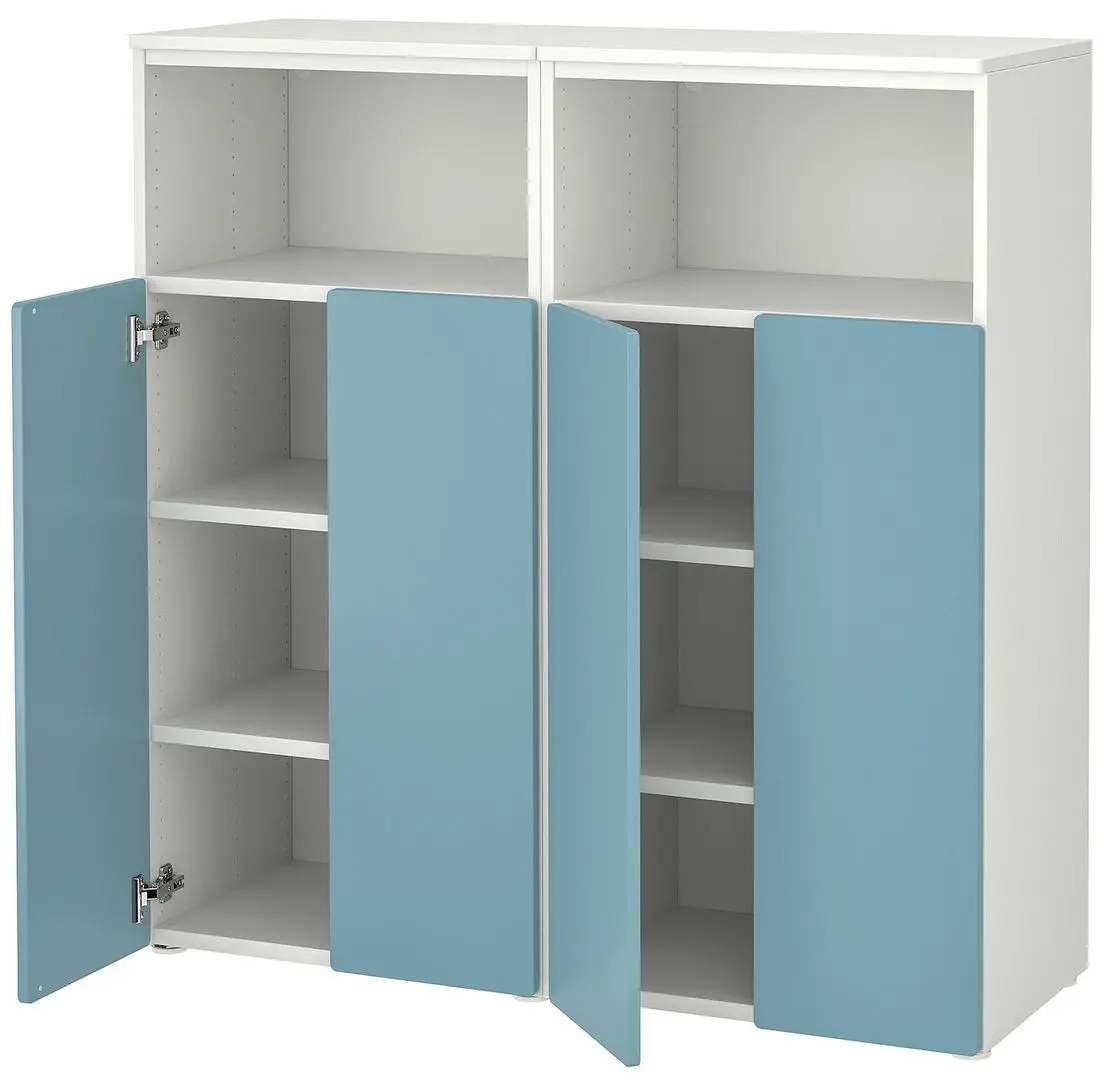 Шкаф Ikea Smastad/Platsa 6 полок 120x42x123 (Белый/Голубой)