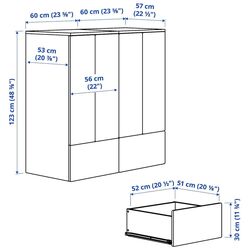Шкаф Ikea Smastad/Platsa 6 полок 120x42x123 (Белый/Красный/Береза) Thumb