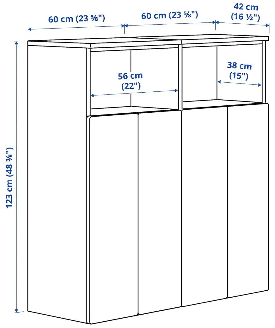 Шкаф Ikea Smastad/Platsa 6 полок 120x42x123 (Черно-белый/Белый/В Полоску)