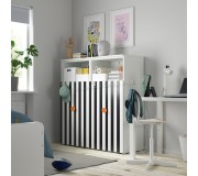 Dulap Ikea Smastad/Platsa 6 rafturi 120x42x123 (Alb-Negru/Alb/Dunga)