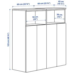 Dulap Ikea Smastad/Platsa 6 rafturi 120x42x123 (Alb/Verde Deschis) Thumb