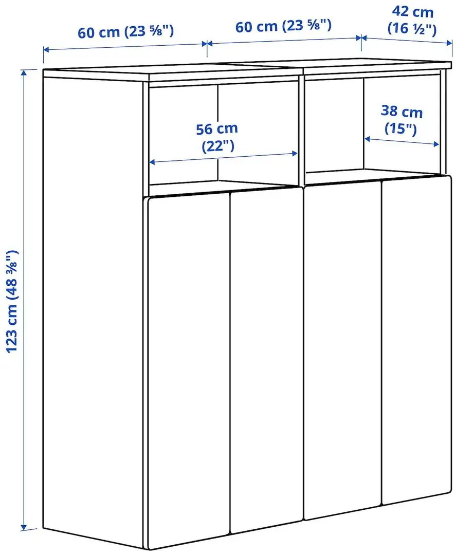 Dulap Ikea Smastad/Platsa 6 rafturi 120x42x123 (Alb/Verde Deschis)